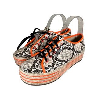 Mix No. 6 Snake Skin and Orange Platform Sneakers Women's Size 7